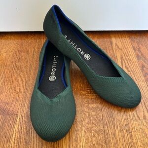 Rothy's The Flat Green Slip-On Flats EUC